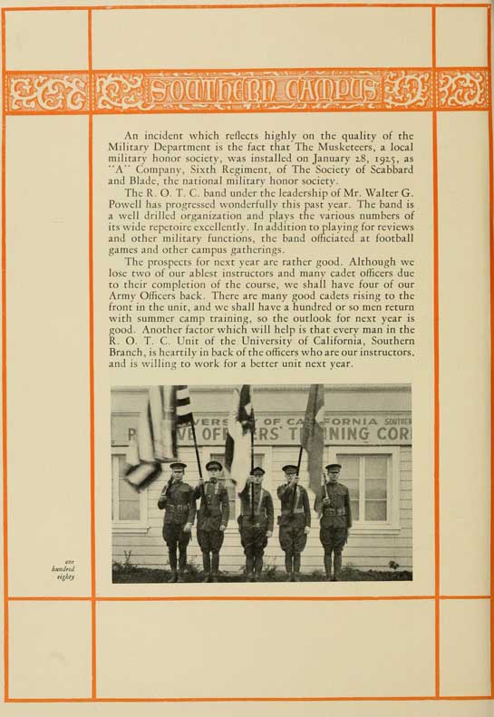 ROTC Band, 1925 Yearbook, page 180