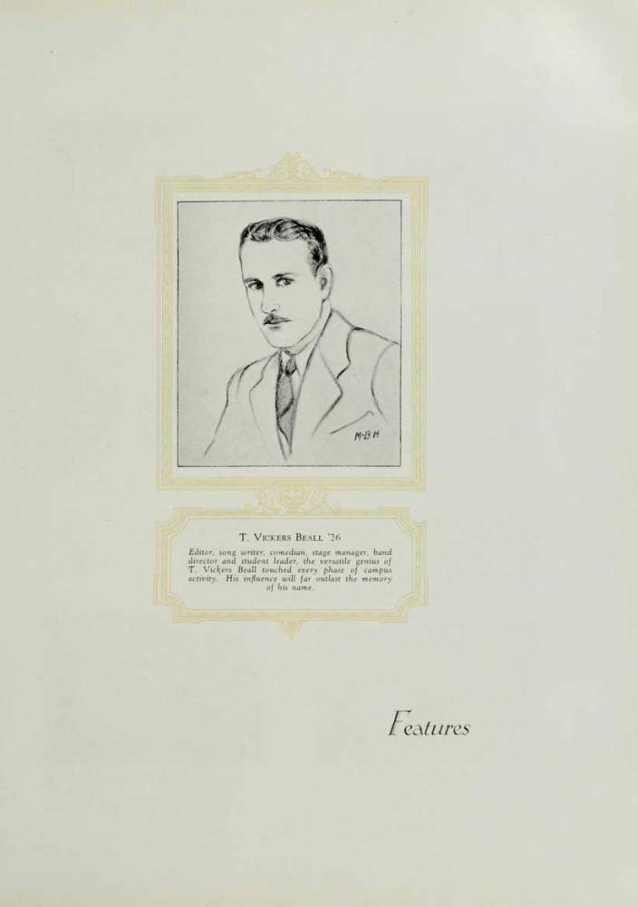 Vickers Beall tribute, 1929 Yearbook, page 141