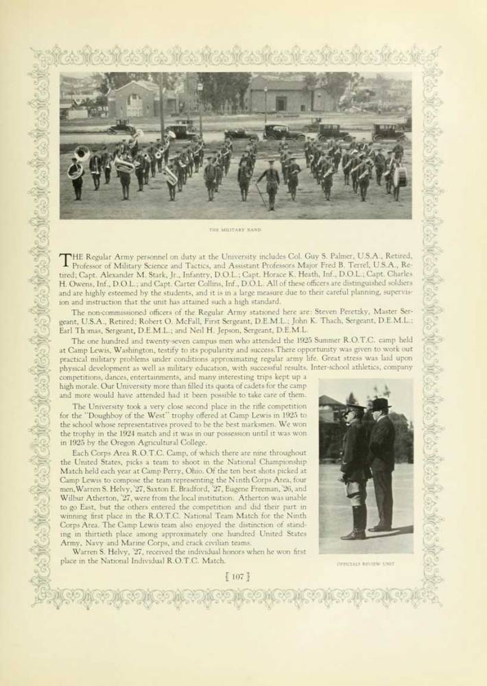 ROTC Band, 1926 Yearbook, page 107