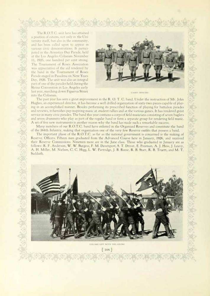 ROTC Band, 1926 Yearbook, page 108