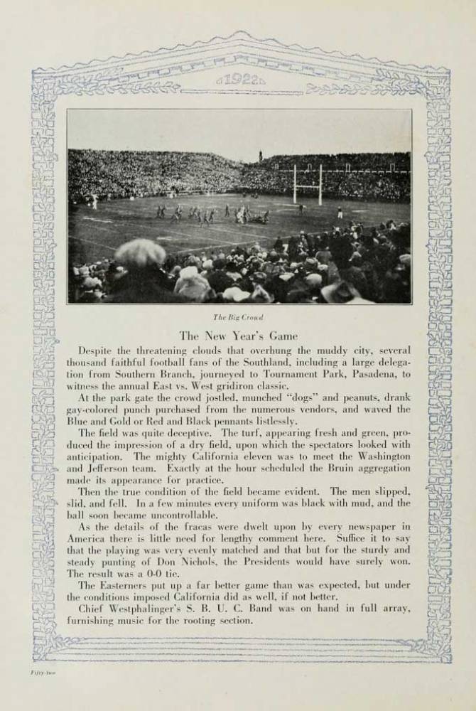 1922 Rose Bowl, 1922 Yearbook, page 52