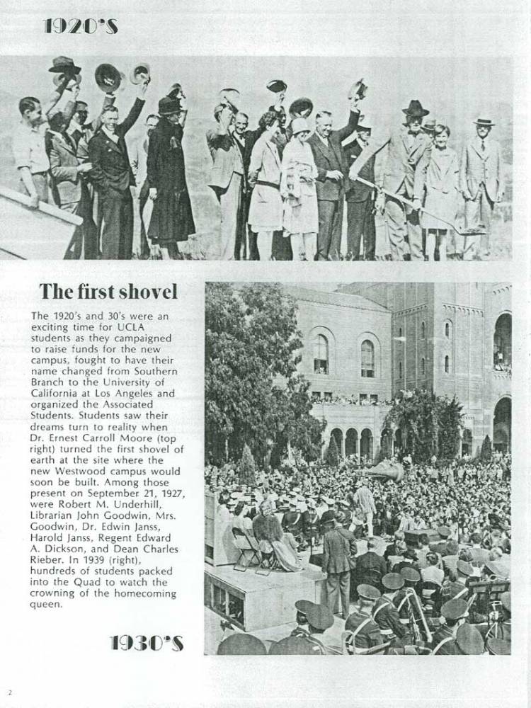 Band at Homecoming Coronation in 1939, Royce Hall Quad, 1978 Yearbook