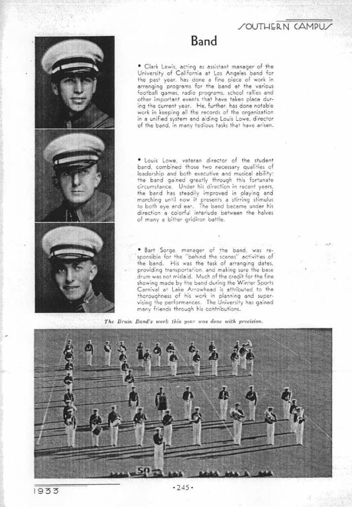 1932-1933 Band Staff, 1933 Yearbook, page 245