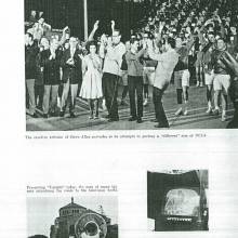 Band filming its appearance on the New Steve Allen Show, December 1961, 1961-1962 Yearbook, page 65