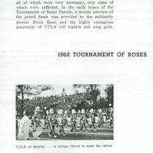Band at 1962 Tournament of Roses Parade, 1961-1962 Yearbook, page 66
