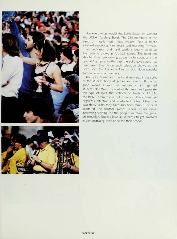 Band page, 1984 Yearbook, page 243