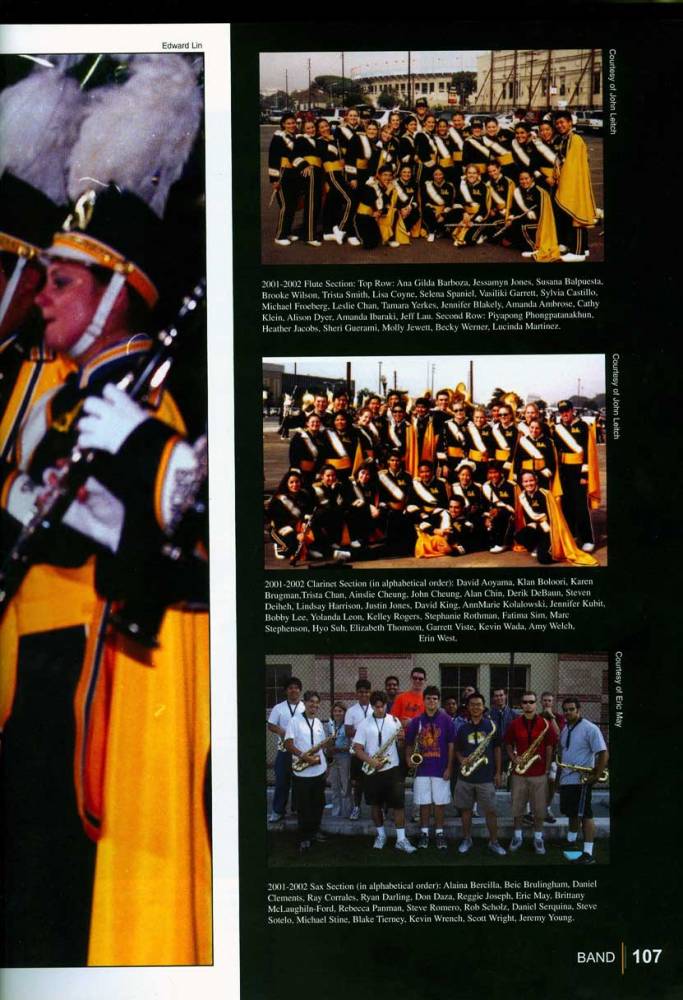 Flutes, Clarinets, Saxophones, 2002 Yearbook, page 107