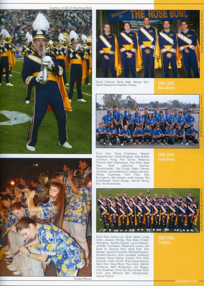 Bass Drums, Saxophones, Trumpets, 2003 Yearbook, page 127