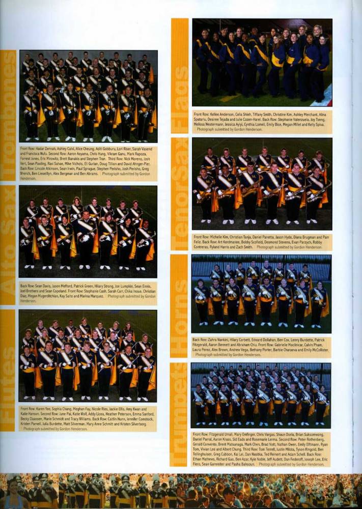 Trombones, Flags, Saxophones, Horns, Flutes, Trumpets, 2006 Yearbook, page 284