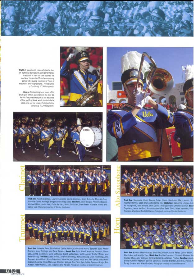 Clarinets, Alto Saxophones, Trumpets, Horns, 2008 Yearbook, page 304