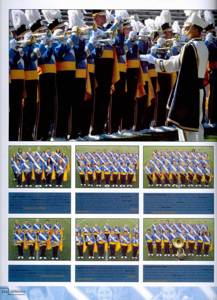 Flutes, Trumpets, Trombones, Tenor Saxophones, Horns, Sousaphones, 2010 Yearbook, page 324