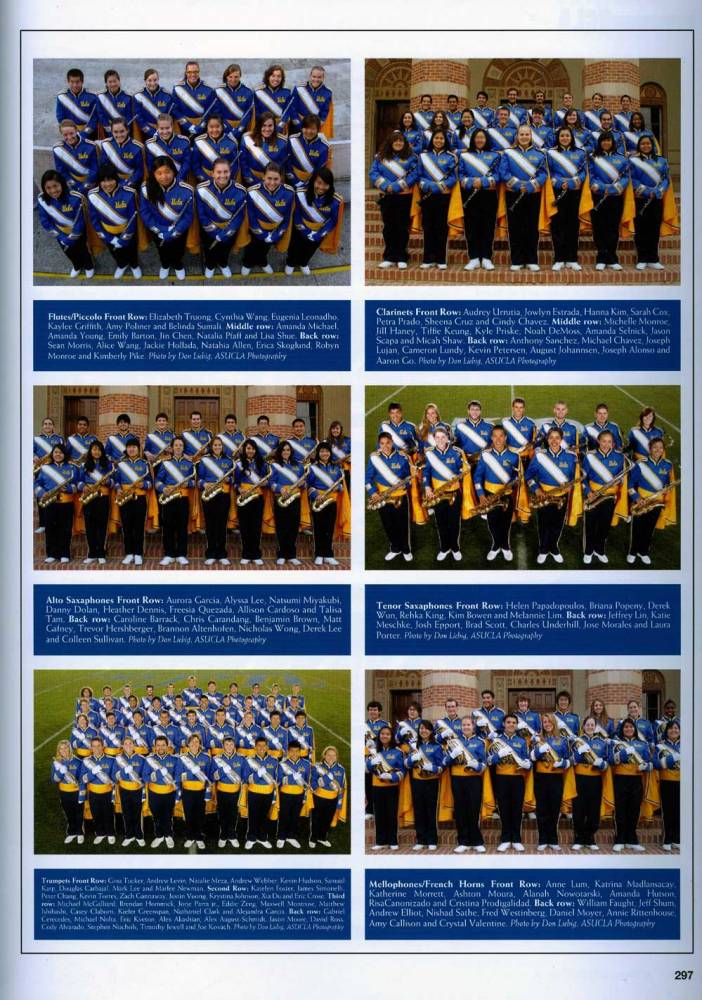 Flutes, Clarinets, Saxophones, Trumpets, Mellophones, 2011 Yearbook, page 297